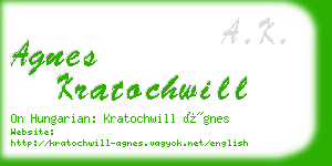 agnes kratochwill business card